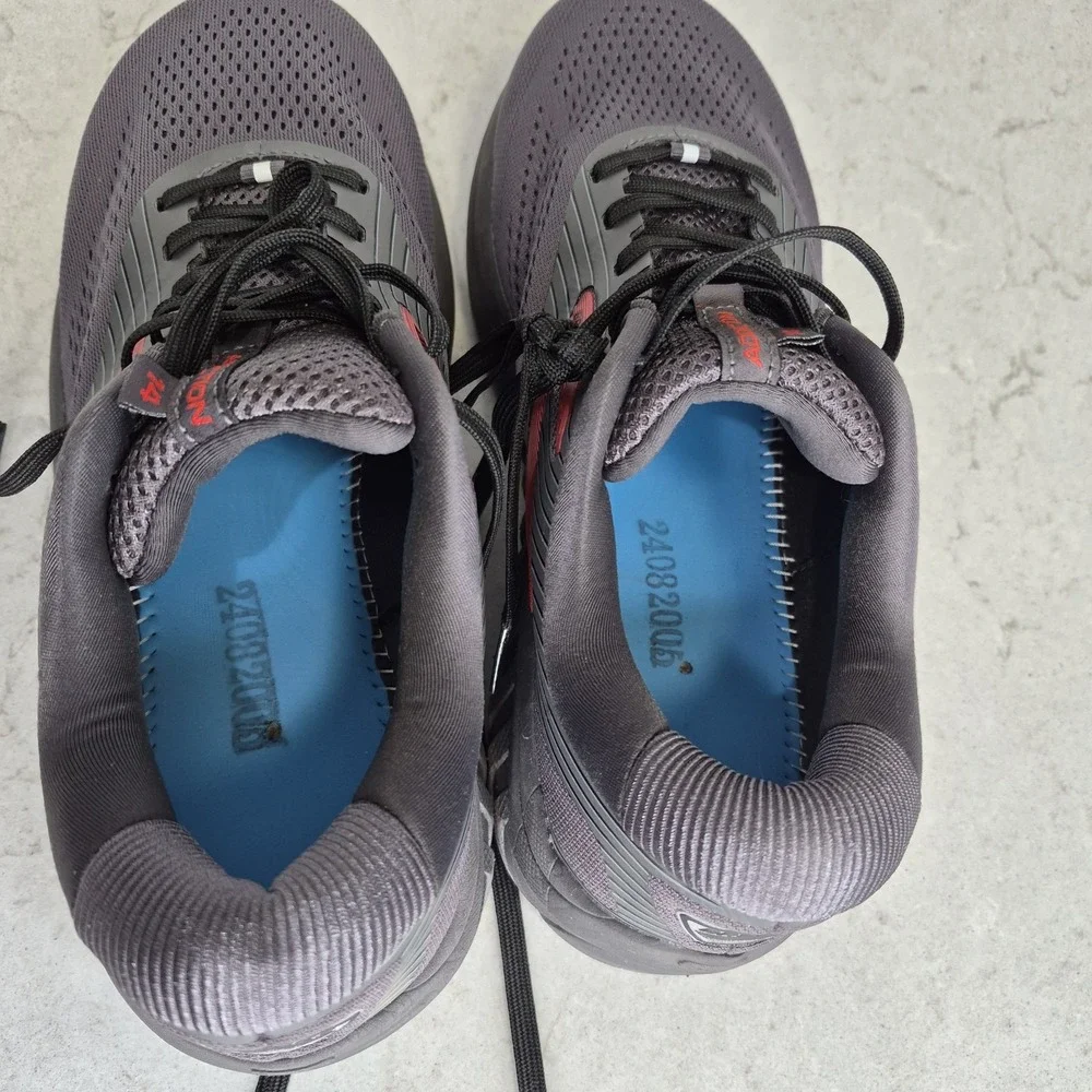 Brooks Mens‎ Addiction 14 Gray Red Athletic Running Shoes Size 8 EE Wide